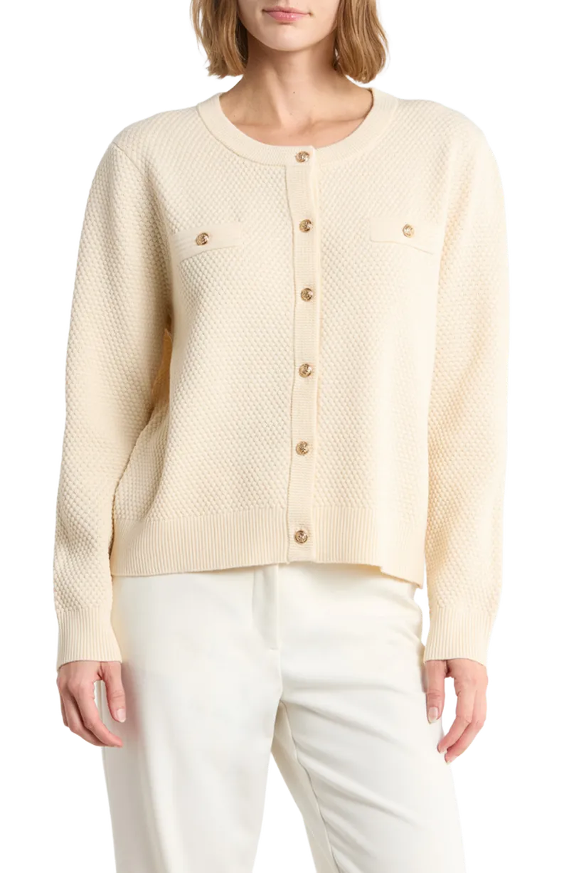 Textured Crop Cardigan
