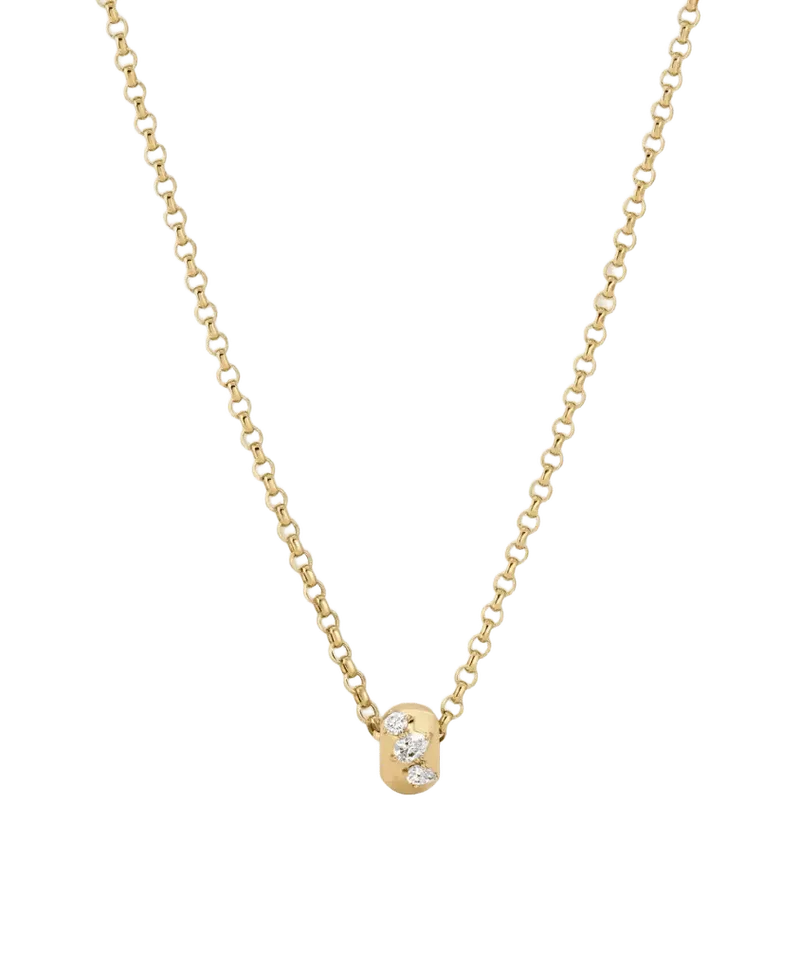 Diamond Pear Cluster Big Bead Necklace