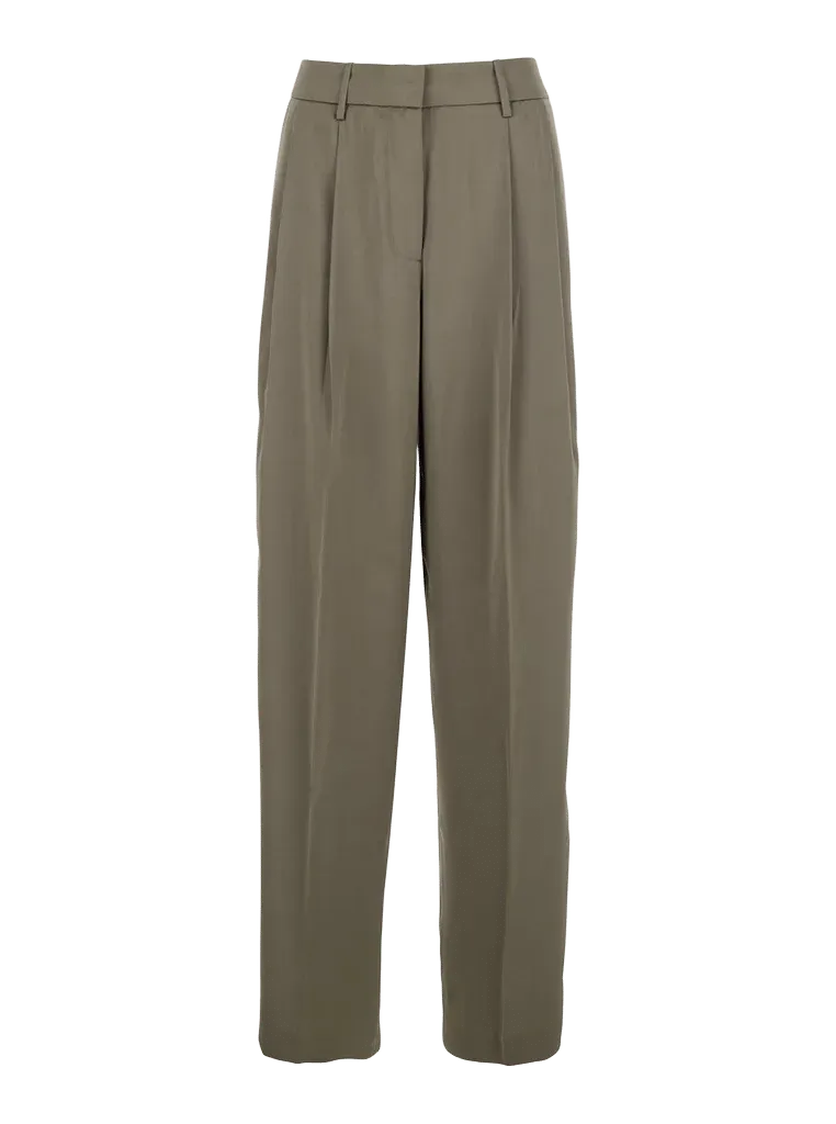 Michael Michael Kors Wide-Leg Tech Fabric Trousers — Brown