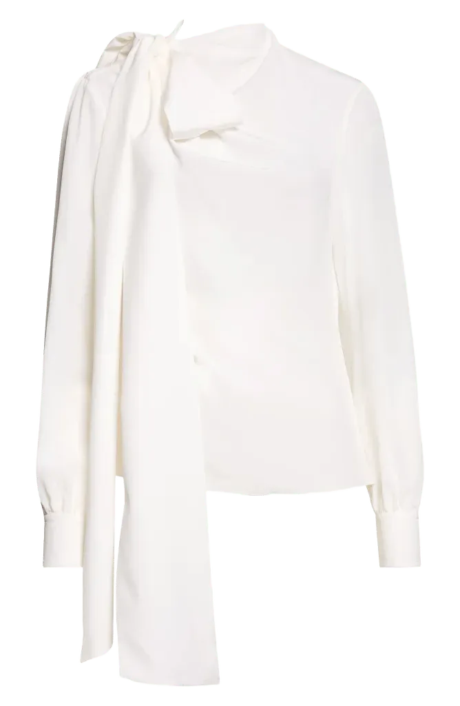 Silk Top with Shoulder Sash