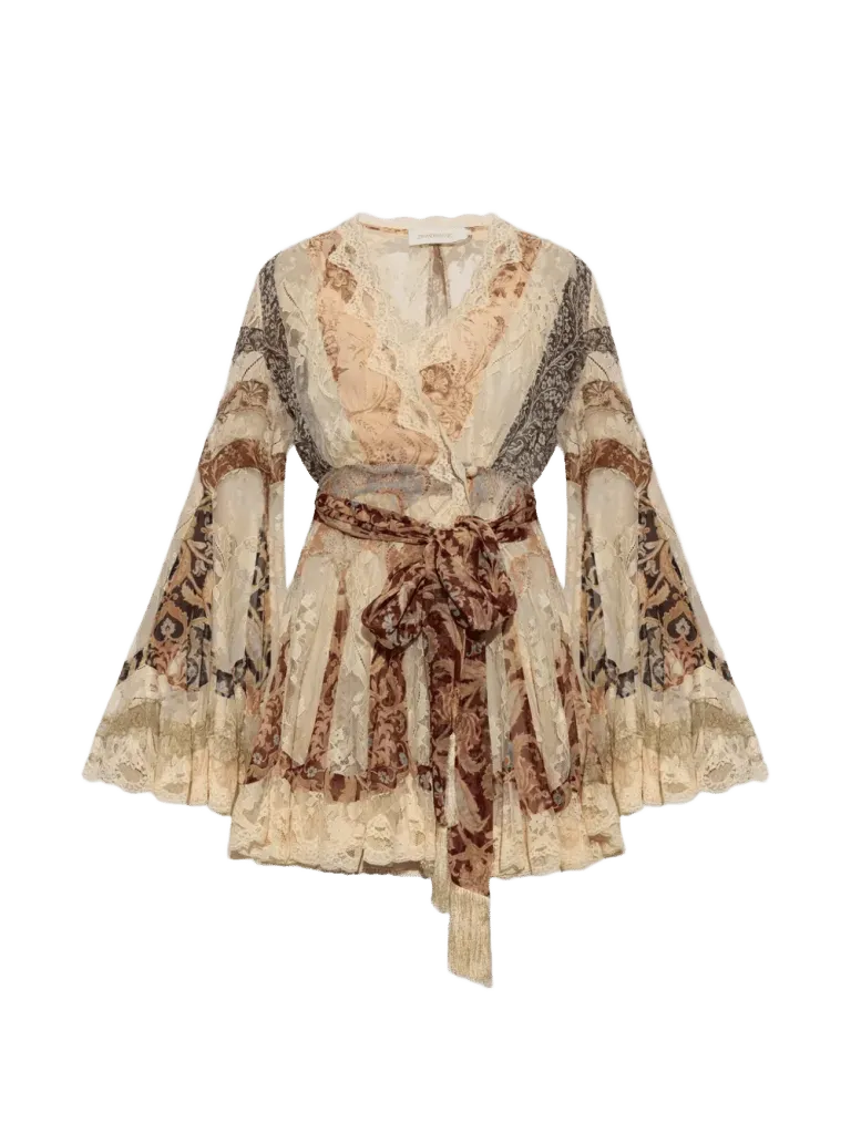 ZIMMERMANN lace belted mini dress