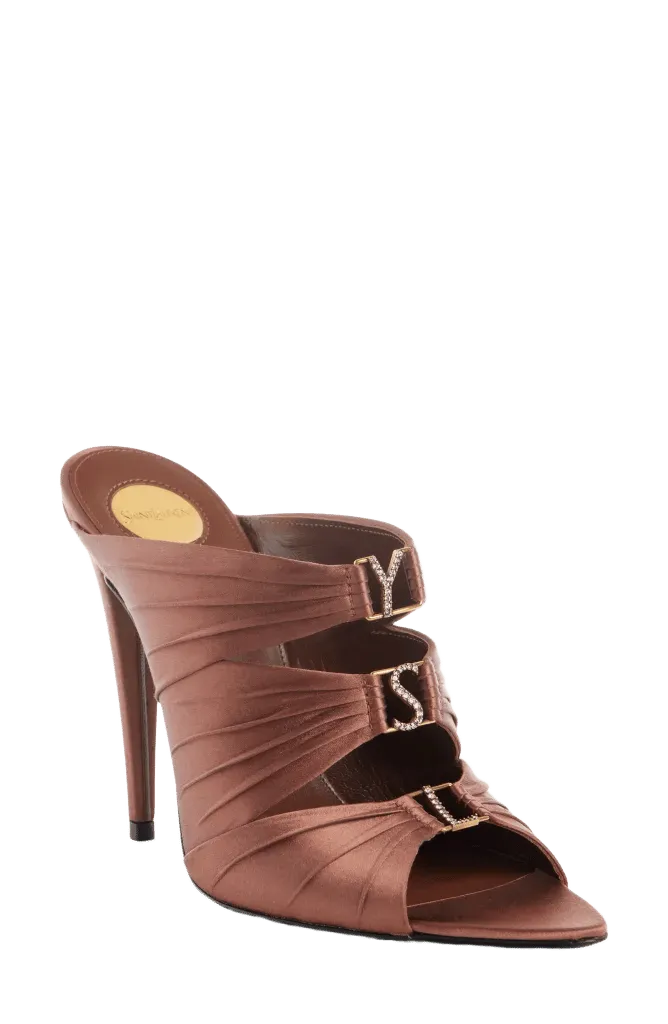 Amilie Strass Satin Slide Sandal