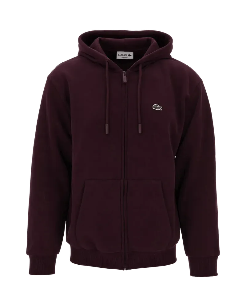 Lacoste Zip-Up Cotton Hoodie — Purple