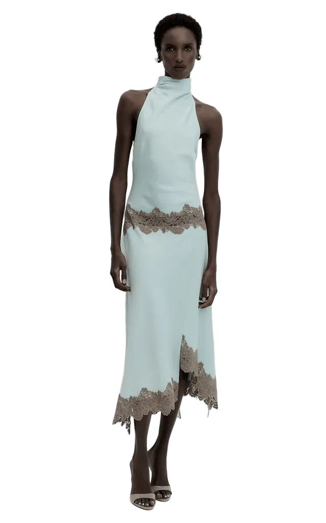 Nevada High-Neck Midi Dress