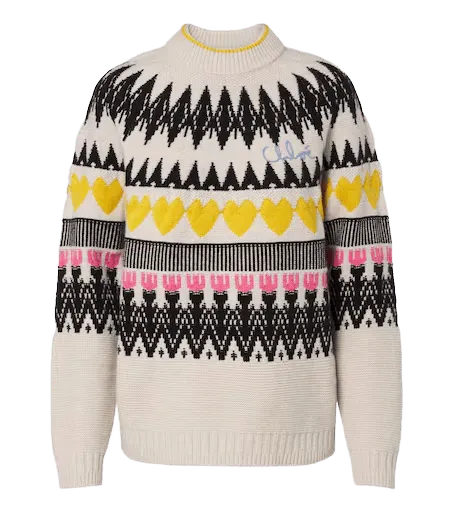 Jacquard wool and cashmere sweater