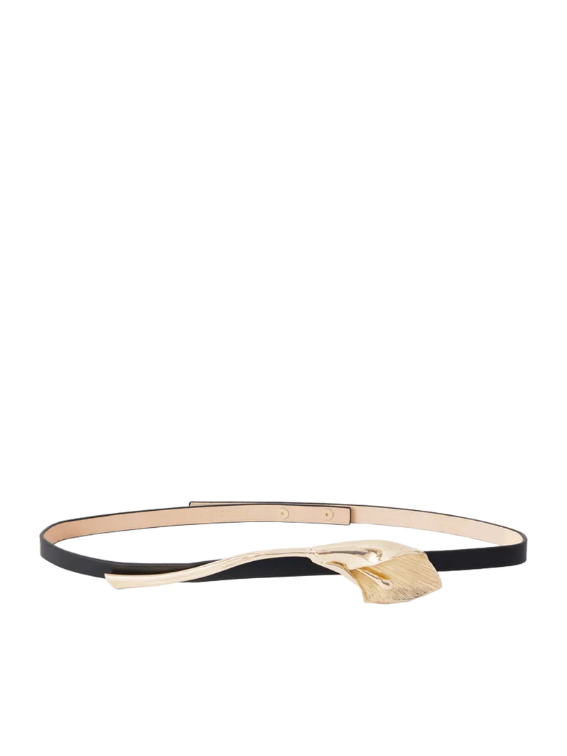 Calla Lily embellished leather belt