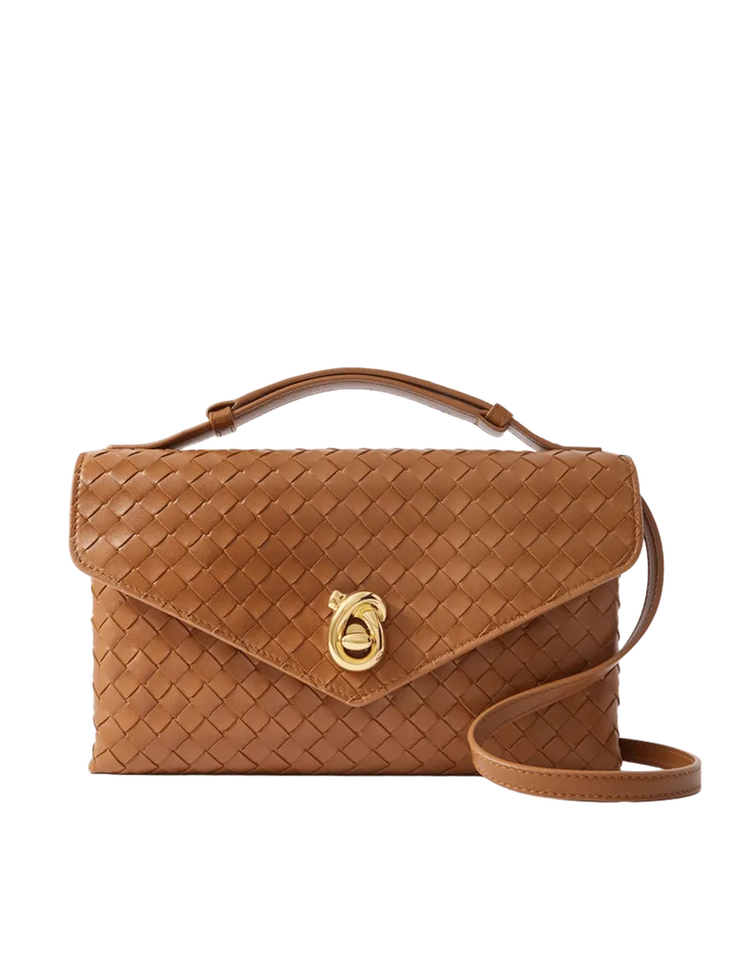 Knot Lock medium Intrecciato leather shoulder bag