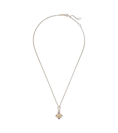 Resilience Blossom 18kt gold necklace with diamonds and amethysts
