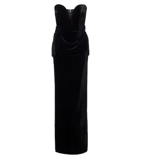 Delphis velvet bustier gown