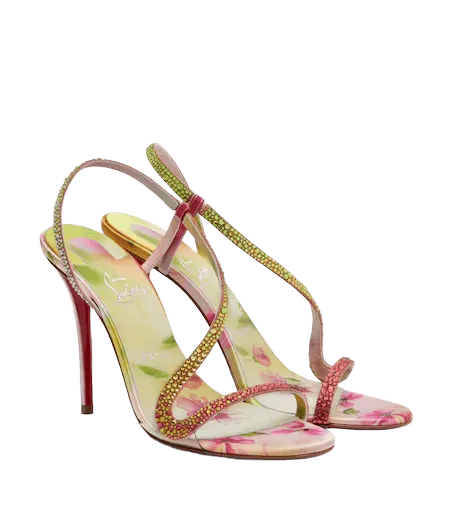 Rosalie embellished satin slingback sandals