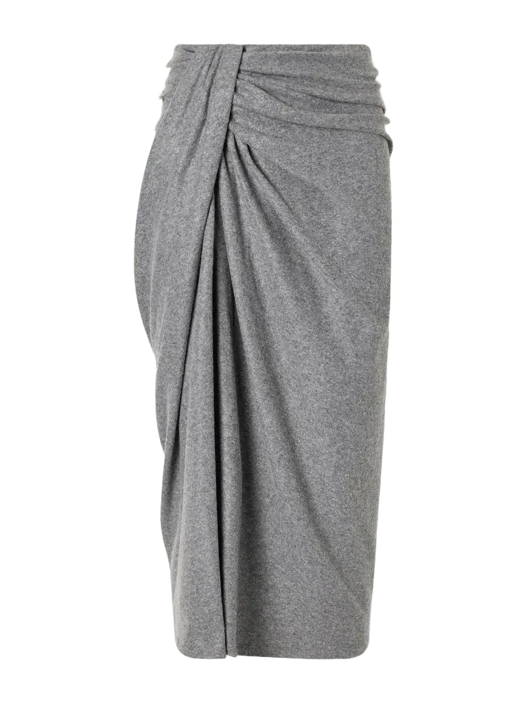 Jeldia gathered draped stretch midi skirt
