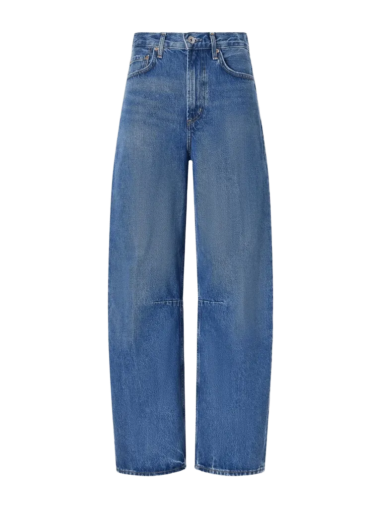 Miro Long regenerative cotton barrel-leg jeans