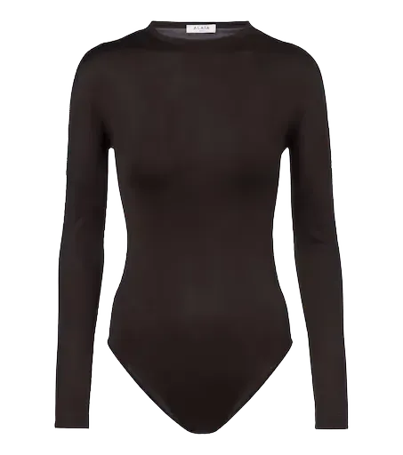 Silk-blend jersey bodysuit