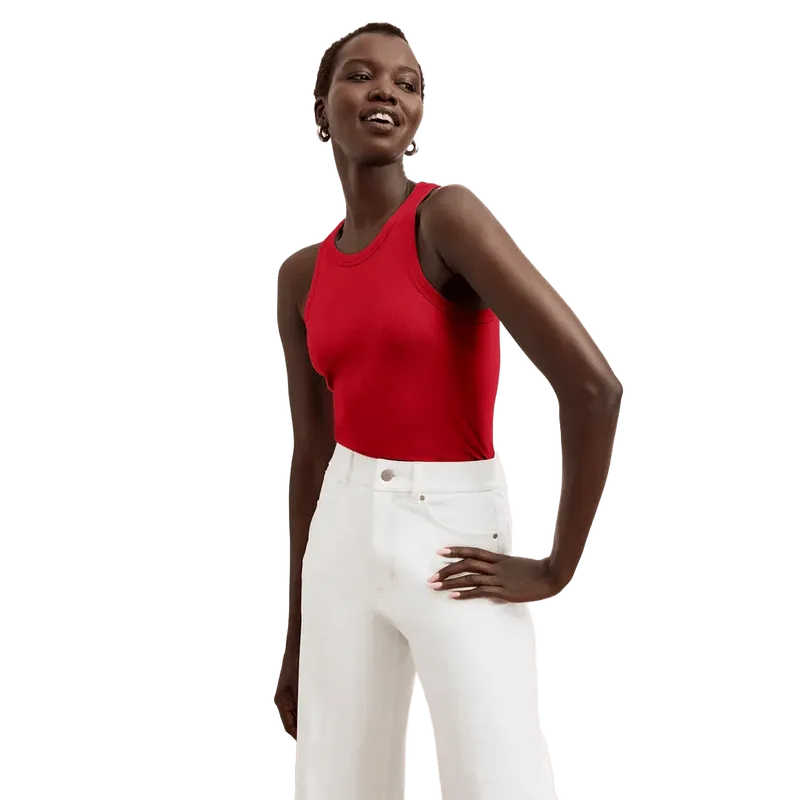 Aubry Layering Tank - Organic Ribbed Pima Cotton :: Red Ribbon