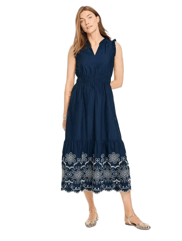 Eyelet Poplin Fit & Flare Dress
