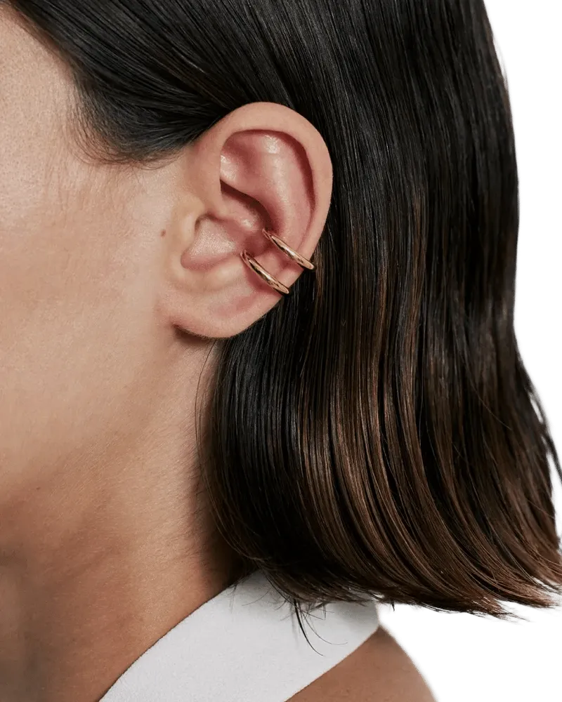 Double Trouble Ear Cuff In Gold Vermeil