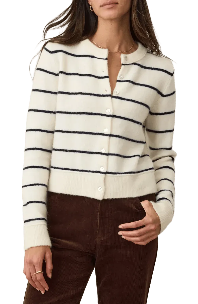 Sausalito Stripe Wool Blend Cardigan