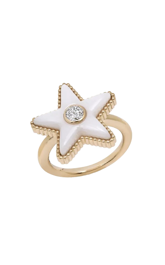 Mini Star Power Mother of Pearl and Diamond Ring