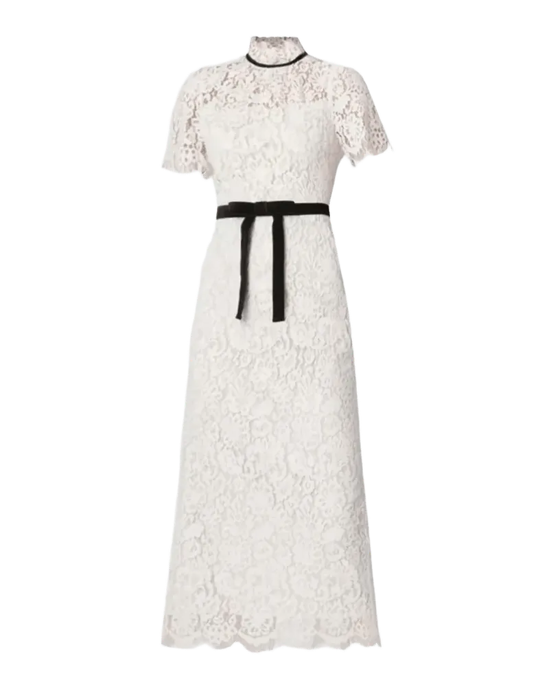 Elyse Floral Velvet Lace Midi Dress