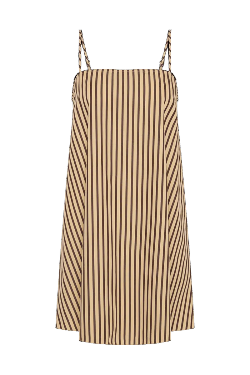 Sorra Mini Dress Carmen Stripe Sand Cedar