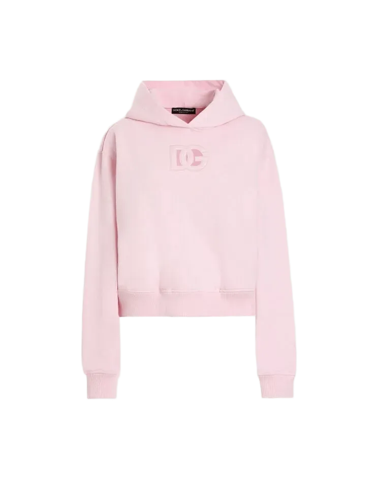 Jersey hoodie with raised DG embroidery