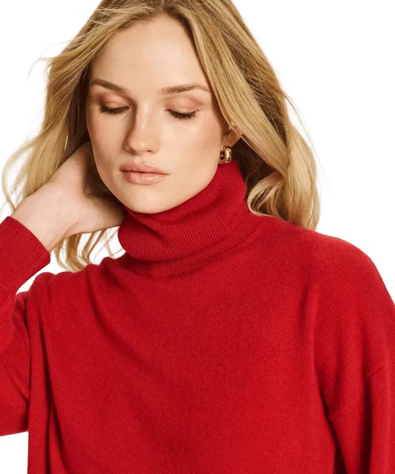 Signature Cashmere Boxy Turtleneck Sweater