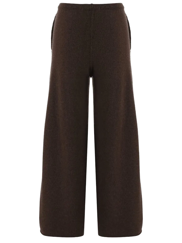 Bruno Manetti Wool and Cashmere Knit Trousers — Brown