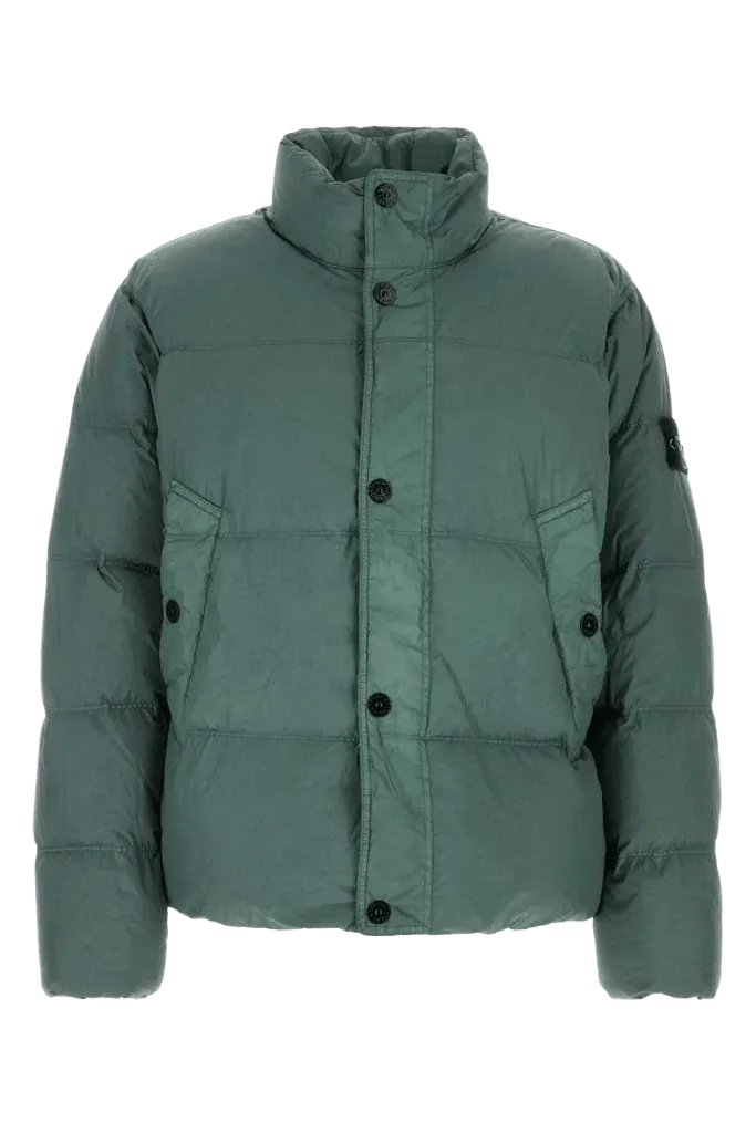 Stone Island Quilted Down Down Jacket — Green