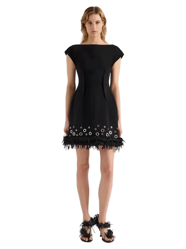 Grazziela Dress in Matte Double Crepe - Black