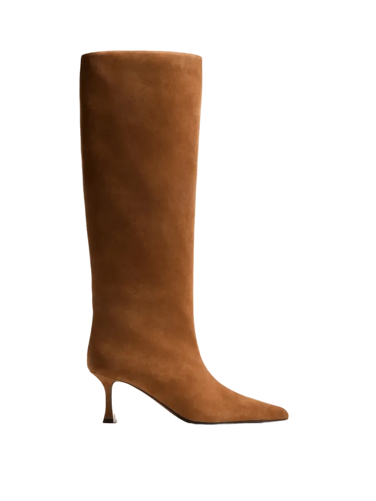 Odette Knee Boot in Tan Suede
