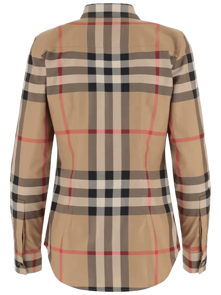 Burberry Check Pattern Shirt — Beige