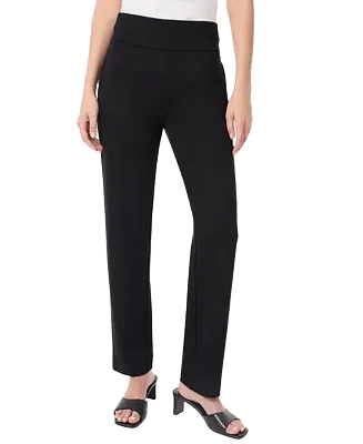 jones new york womens pull on high double wide waistband straight leg pants