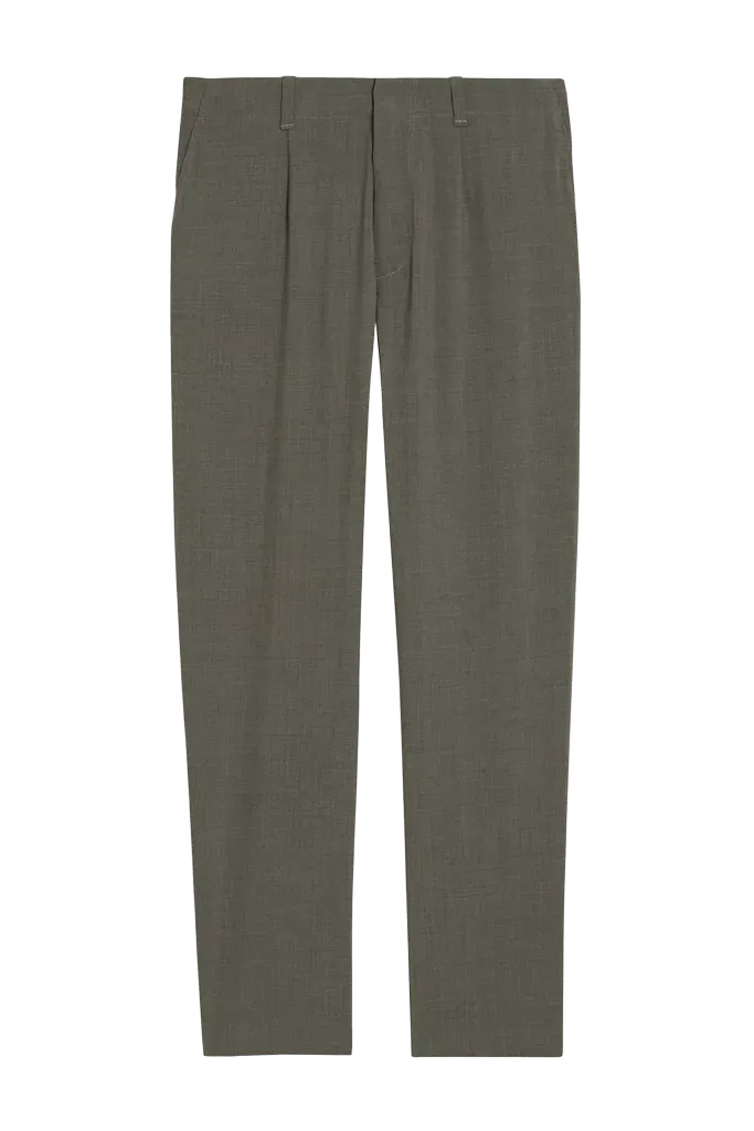 Pleated wool-blend pants