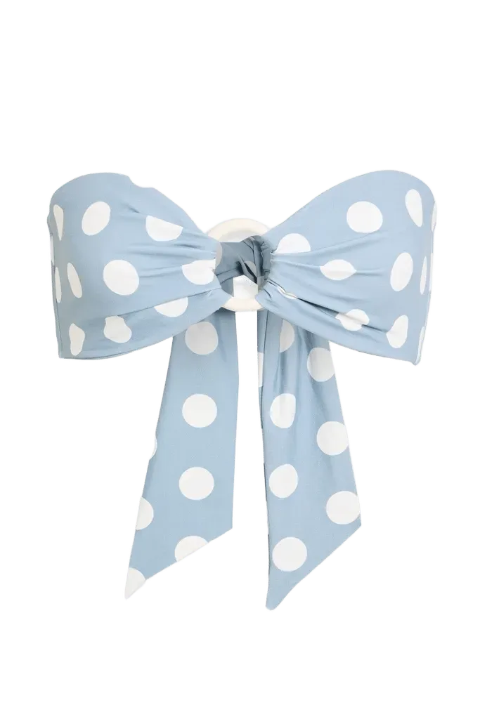 Coronada polka-dot bandeau bikini top