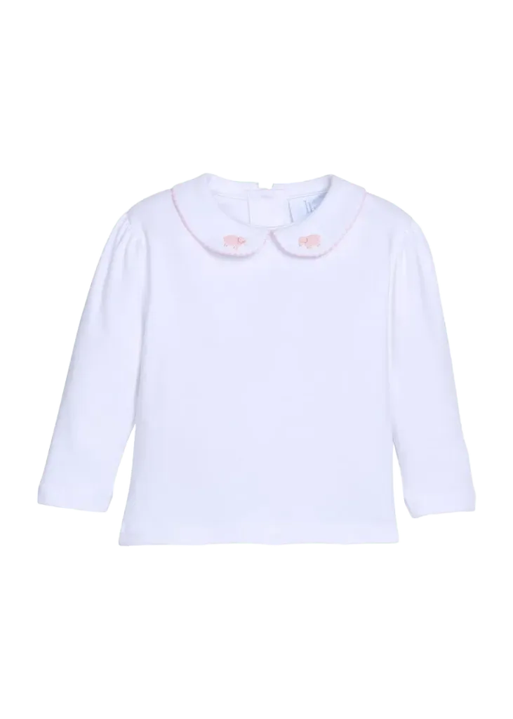 Long Sleeve Pinpoint Blouse - Pink Sheep