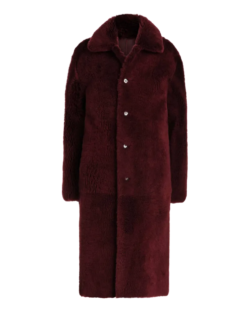 Romy Coat in Shearling, Red