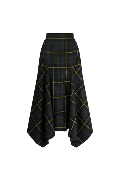 Pleated midi skirt in eco-responsible wool