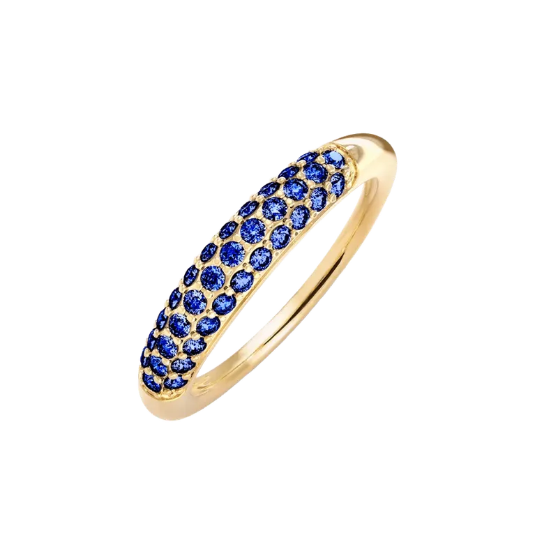 Adelaide Pavé Sapphire Ring in 14k Gold (September)