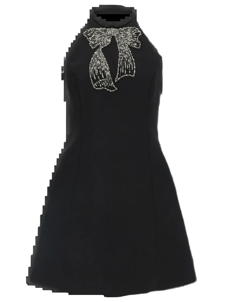 Valentino Garavani Sequin-Embellished Wool Dress — Black