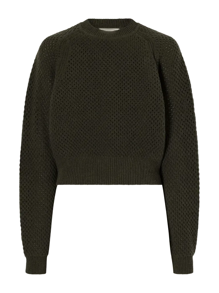 Ronan cropped open-knit wool sweater