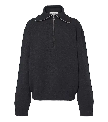 Wool and cashmere half-zip sweater