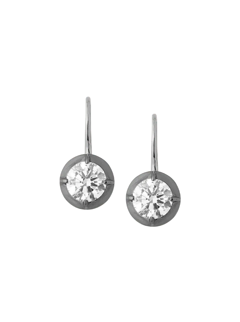 LUCIEN LATCHBACK EARRINGS IN MOISSANITE, STERLING SILVER