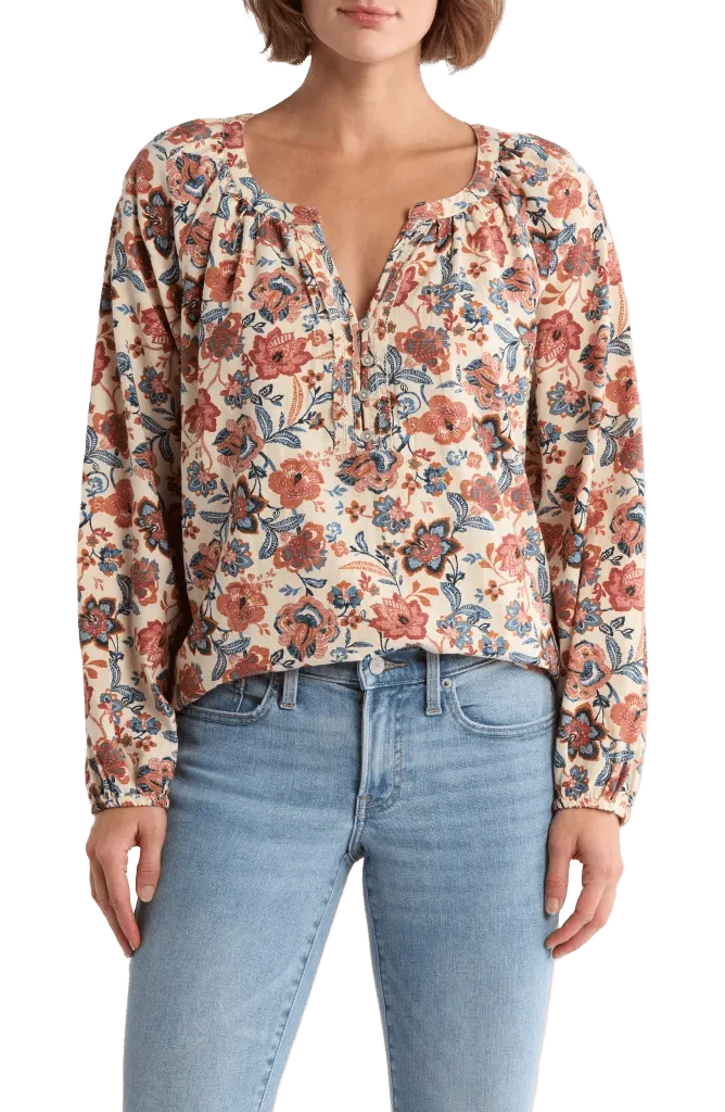 Floral Henley