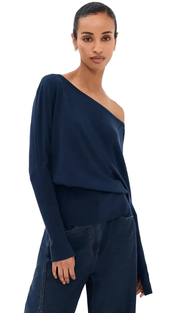 Lavina Draped Off Shoulder Sweater