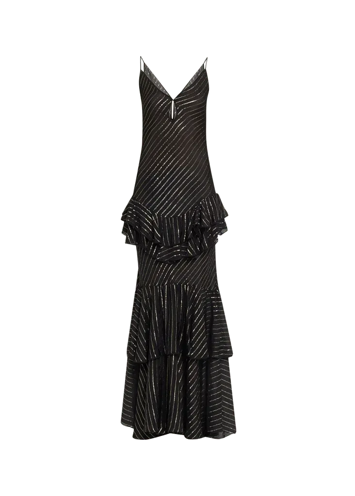 Silk Metallic Reinterpretation Maxi Dress
