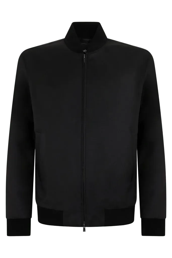 Hugo Boss Virgin Wool Blouson Jacket — Black