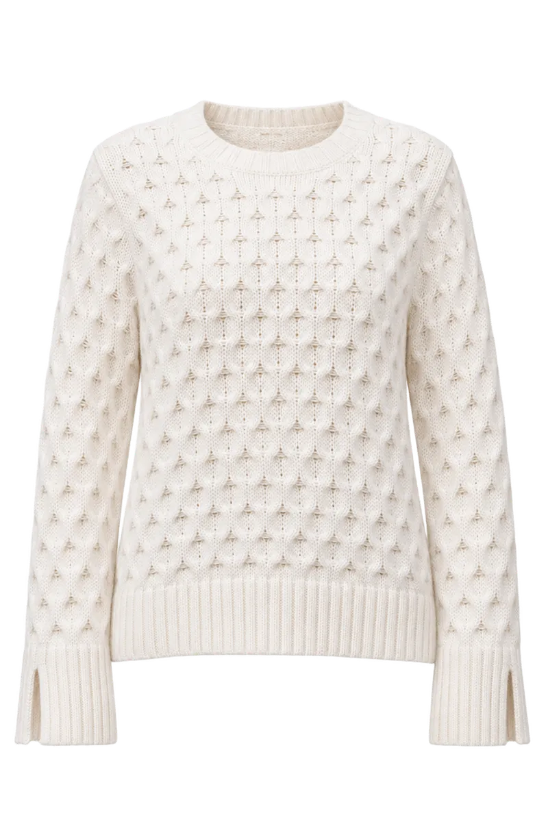 Woll-Mischung Pullover in Weiß
