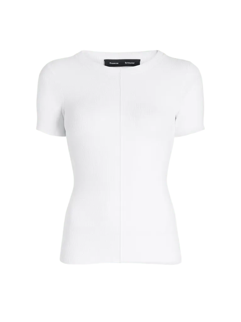 Sky Top in Matte Viscose Rib - Optic White