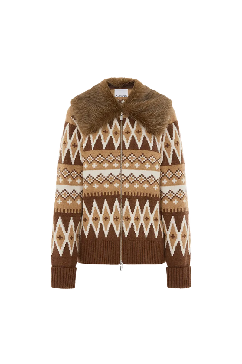 Brina Jacquard Knitted Cardigan