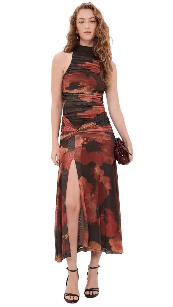 Natalya Mesh Midi Dress